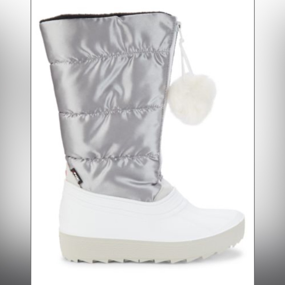 PAJAR Fay Quilted Faux Fur Pom Pom Snow Boots